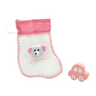 Bolsa de tela con forma de patuco, y jabón de coche, en rosas