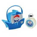 Perfume de jazmín con bolsa de fieltro y asa. Diseño de barquito azul