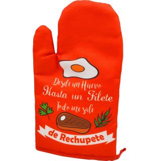 GUANTES ROJOS COCINA CON FRASE (SET 3) REF: 90111