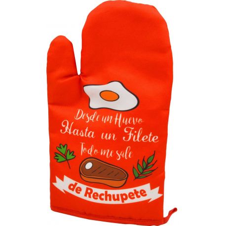 GUANTES ROJOS COCINA CON FRASE (SET 3) REF: 90111