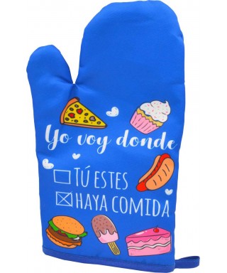 GUANTES AZULES COCINA CON FRASE (SET 3) REF: 90113
