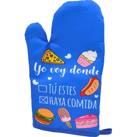 GUANTES AZULES COCINA CON FRASE (SET 3) REF: 90113