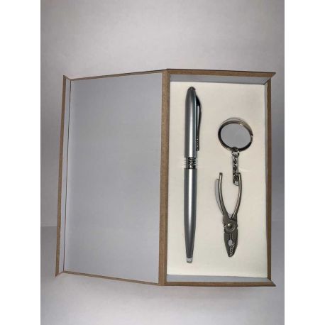 Estuche herramienta surtida con boli en caja de madera