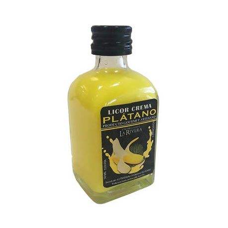Botella de licor de crema de Plátano, modelo Frasca, en cristal