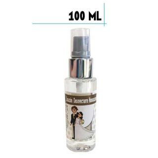 Bote de spray con Gel Hidroalcohólico 100ml con pegatina de boda