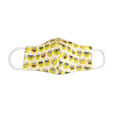 Mascarilla infantil lavable con emoticonos de Bob Esponja