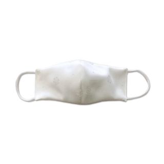 Mascarilla de niña arrasada con estampado de flor, color blanco