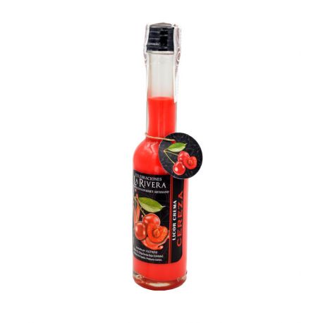 Botellita de licor de crema de Cereza, botella Sorgente 200 ml