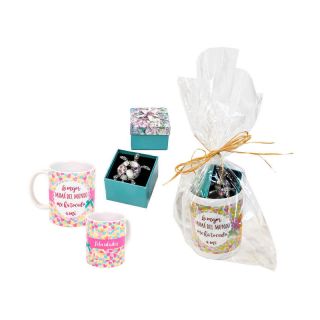Pack para regalar a las madres, con taza y broche de tortuga
