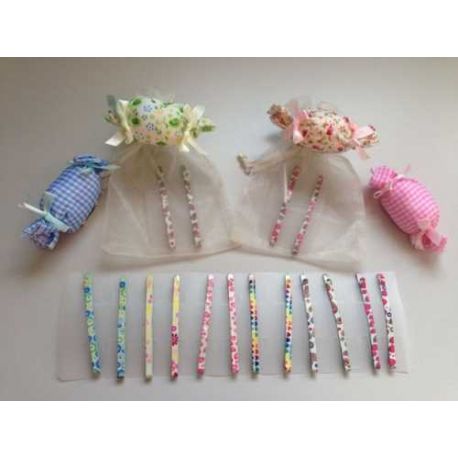 bolsa de organza a elegir con broche y dos pasadores