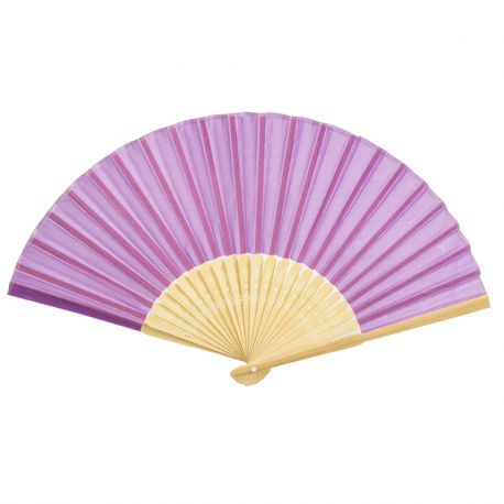 ABANICO MADERA BAMBU MORADO