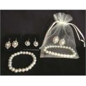 Pulseras perlas + Pendientes (2 modelos) + Bolsa organza (precio unidad)
