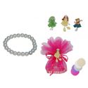 pulsera de perlas blancas + broche muñeca + bolsa tull (8940)