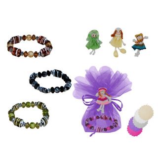 pulsera caramelo + broche muñeca + bolsa tull (8940)