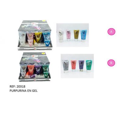 Purpurina en gel en varios colores