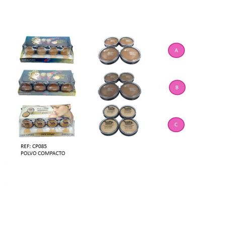 Maquillaje en polvo compacto en diferentes tonos