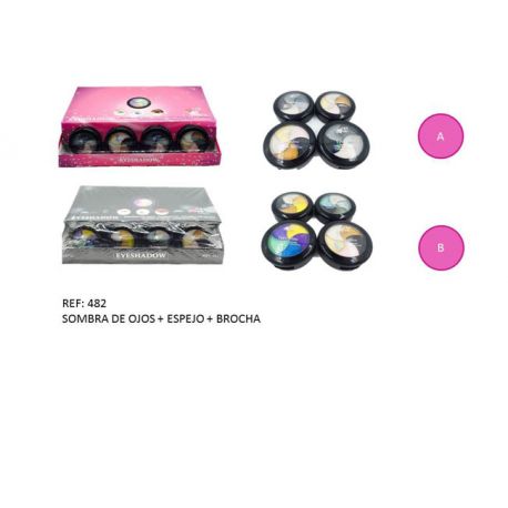 Sombra de ojos + espejo + brocha