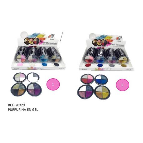 Purpurina en gel