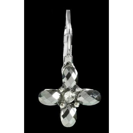 PENDIENTES PLATEADOS ZIRCONITAS, 1 cm.