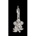 PENDIENTES PLATEADOS ZIRCONITAS Y FLOR, 1,5 cm.