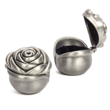 COFRE METAL EN FORMA DE ROSA.