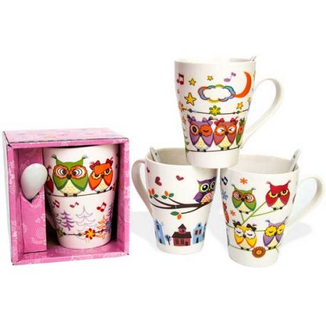 Juego de tazas con cuchara regalos bodas