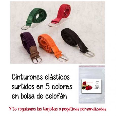Cinturones elásticos 5 colores, regalo de Boda en Outlet