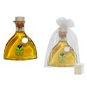 Botella de aceite virgen extra con bolsa para regalo de boda