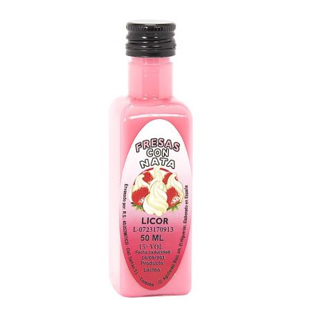 Licor fresas con nata 50ml regalos de boda
