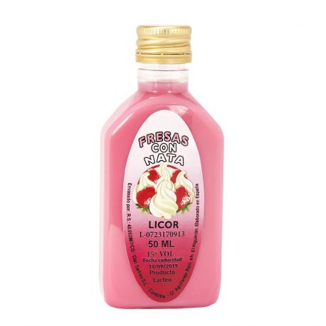 Licor para boda de fresas con nata 50ml
