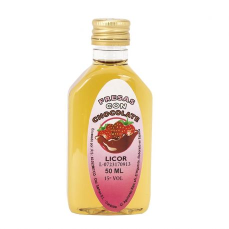 Licor para boda de fresas con chocolate 50ml