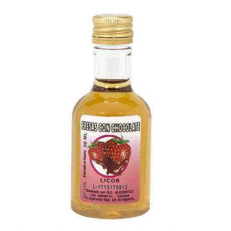 Licor de fresas con chocolate 50ml detalles de boda