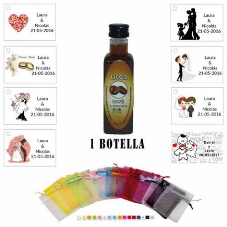 Café en bolsa organza y tarjeta