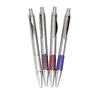 Bolígrafos plateados franja color surtido (precio unidad)