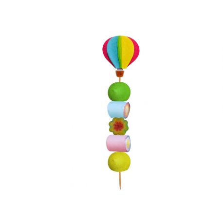BROCHETA DE GOLOSINAS GLOBO FIELTRO (Aprox. 50 Gr.)
