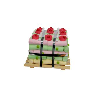 PALET DE MADERA CON GOLOSINAS (500 Gr.)