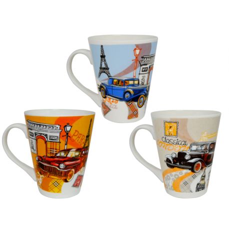 TAZA DE CERAMICA COCHES DE EPOCA