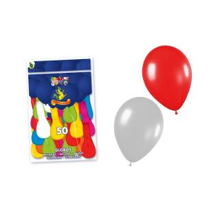 Bolsa de 50 globos colores surtidos (21 x 29 cm.)