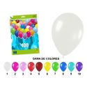 bolsa 100 globos colores lisos (29 x 36 cm.)