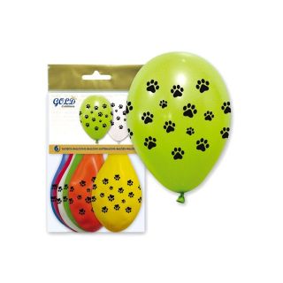 Bolsa 6 globos huellas "IT5" (25 x 32 cm.)