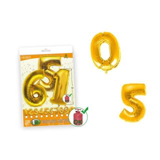 Globo oro número de poliamida (1 mt.)