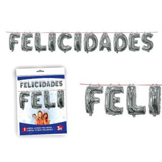 guirnalda globos felicidades poliamida (3 mts.)