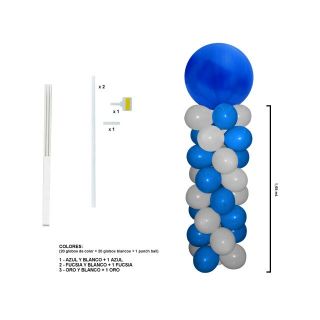 kit estructura columna (20 globos + 20 globos + 1 globo) (1,65 mts.)