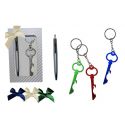 Estuche con lllavero destapador llave y boli + lazo tela (8509)