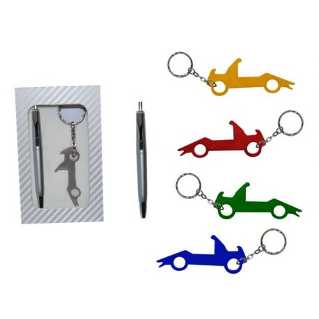 Estuche con llavero destapador formula y boli