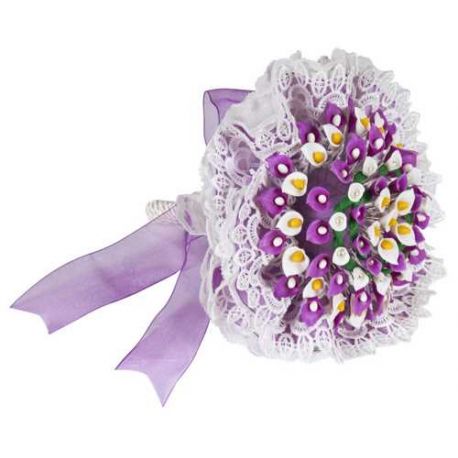 BOUQUET ENCAJE GUIPUR MALVA