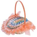 CESTA PEQUEÑA ORGANZA SALMON