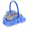 CESTA PEQUEÑA ORGANZA AZUL