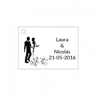 Tarjetita de boda original con novios