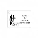 Tarjetita de boda original con novios